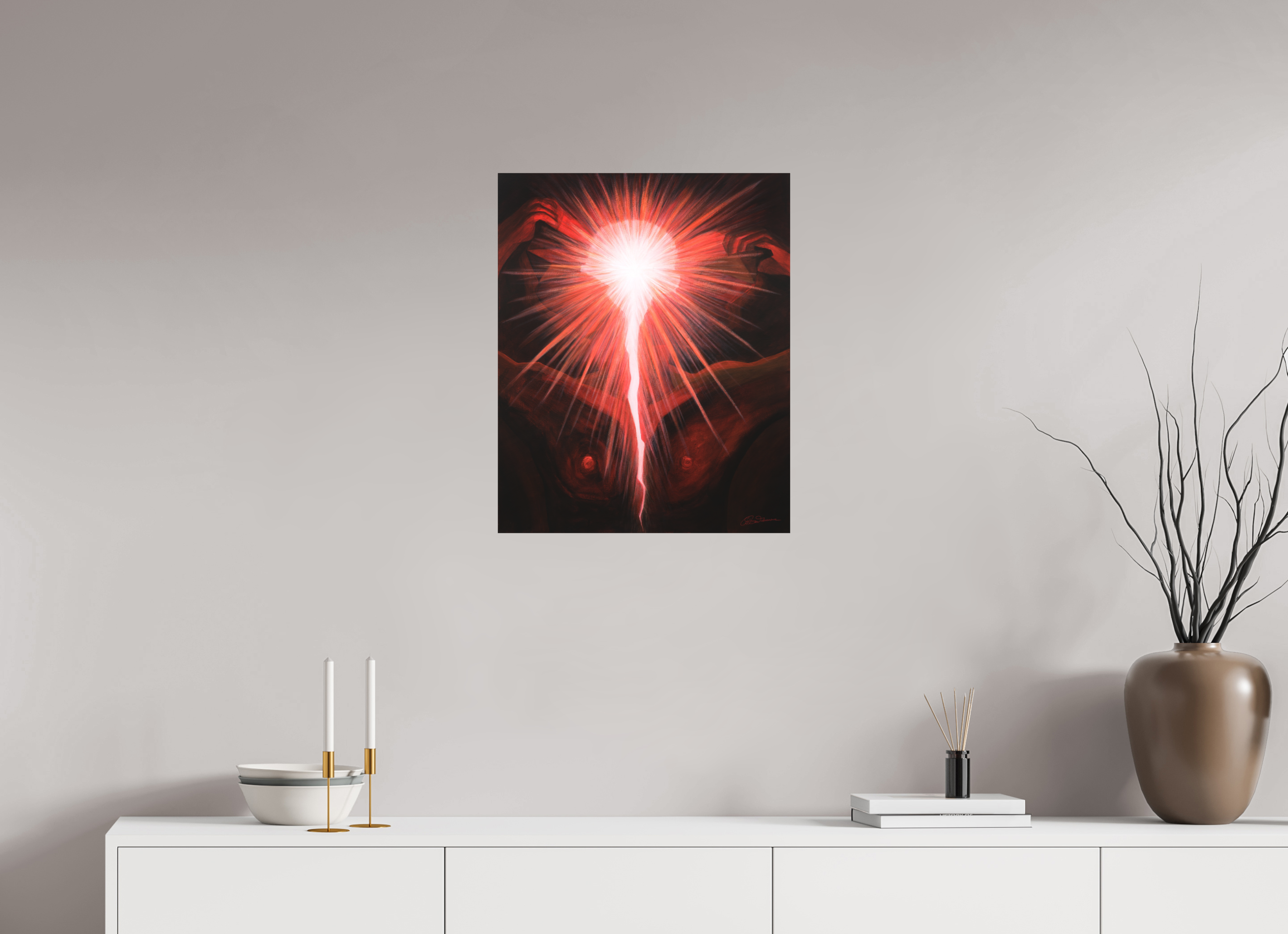 50 x 61,6 cm, Alu-Dibond mit Aufhängung Lichtkörper – Der neue Mensch