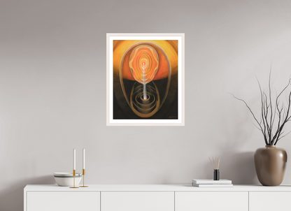 50 x 60,9 cm, Papier mit Holzrahmen, weiß Essenz &amp; Präsenz – die inneren Quellen