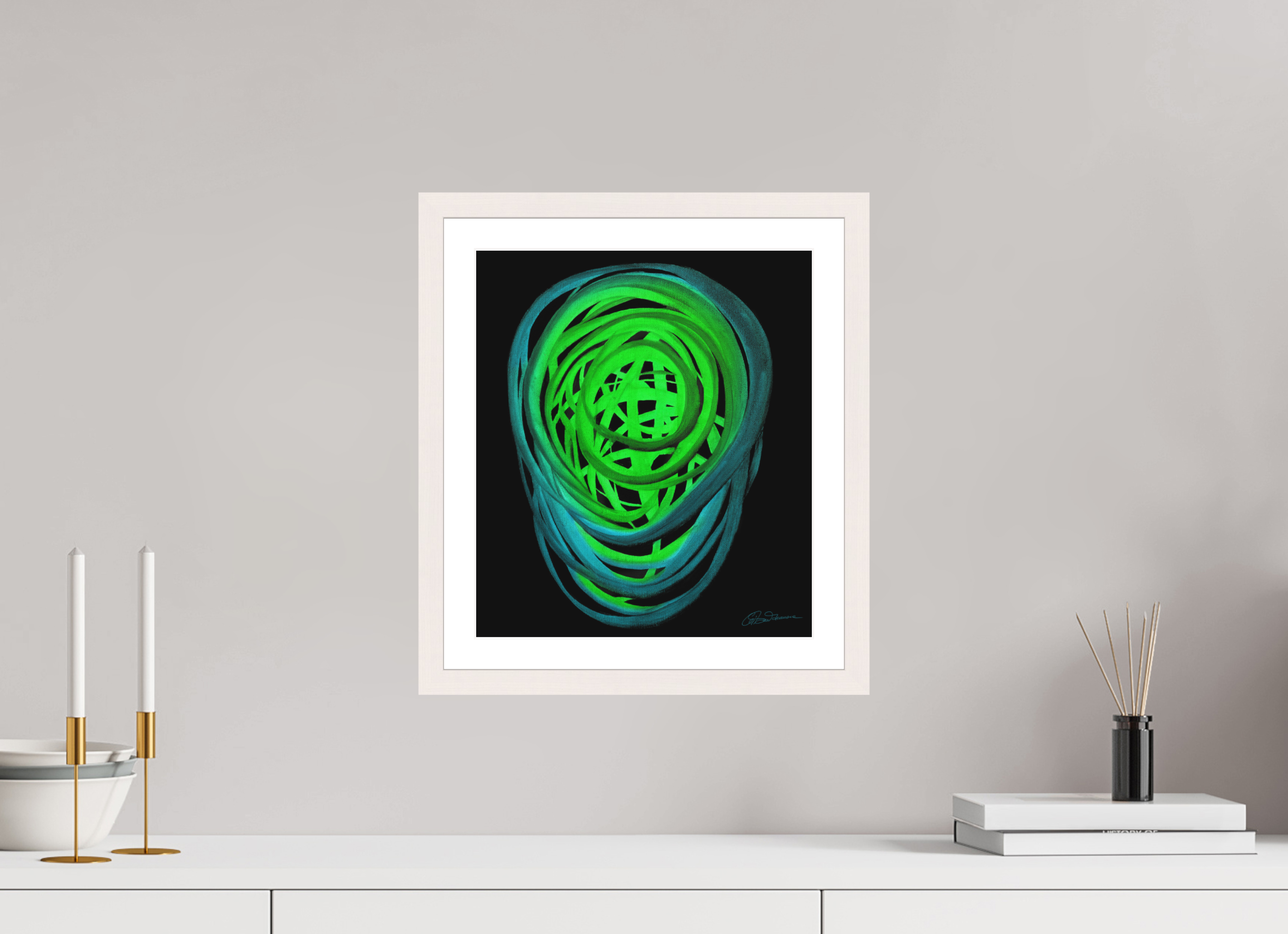 30 x 34,4 cm, Papier mit Holzrahmen, weiß Frühling | Aufbruch