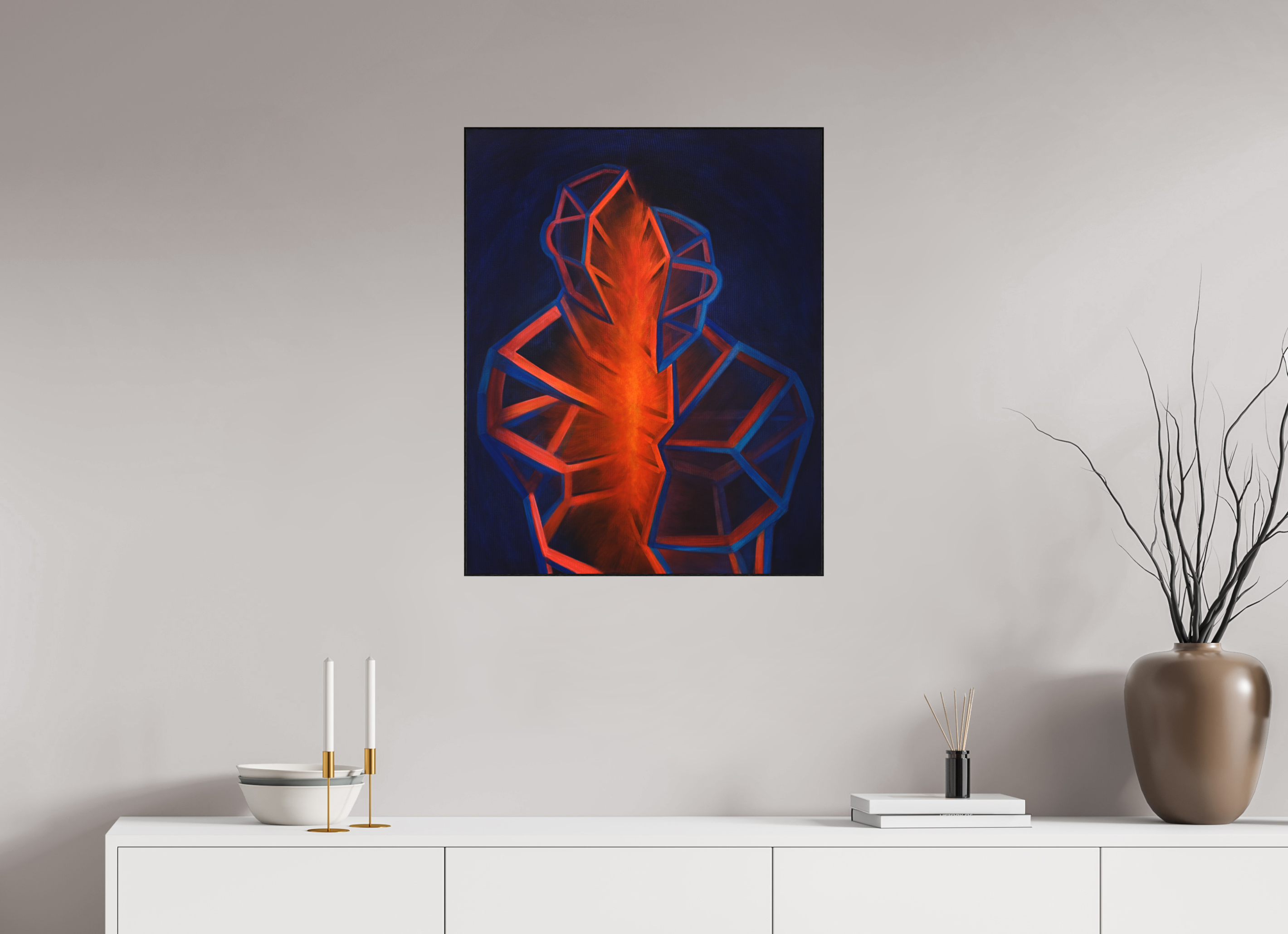 60 x 75,1 cm, Alu-Dibond mit Holzrahmen, schwarz Gemeinsame Mitte