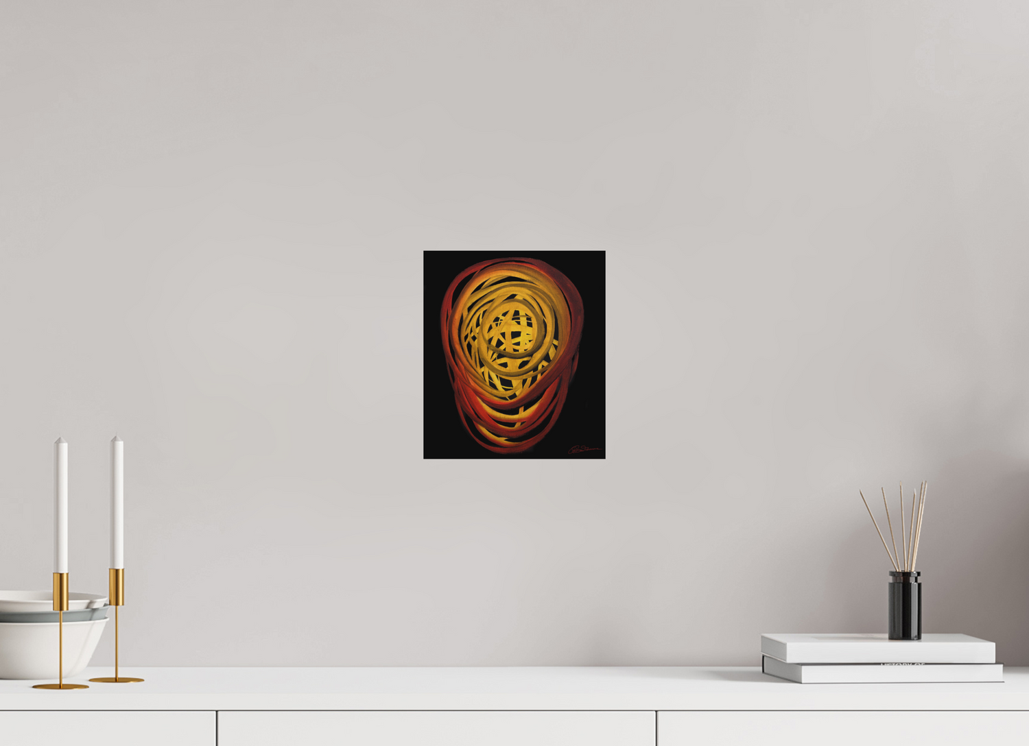 20 x 22,9 cm, Alu-Dibond mit Aufhängung Feuer | Sommer