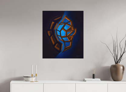 70 x 81 cm, Alu-Dibond mit Holzrahmen, schwarz Innere Tektonik – Erde &amp; Wasser