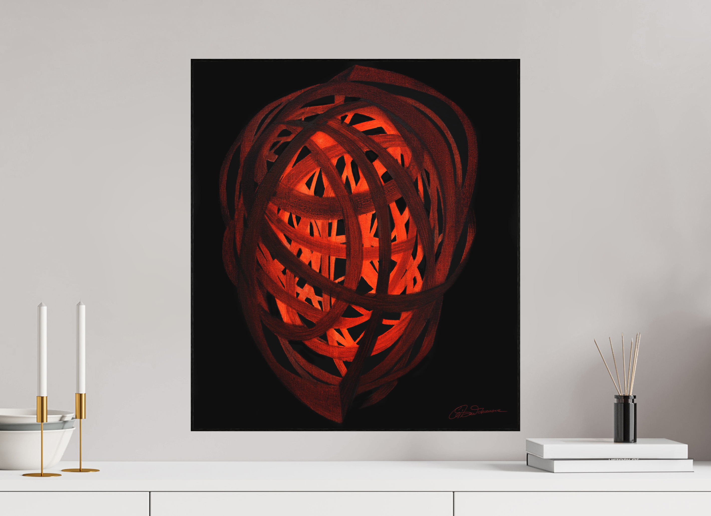 50 x 56,6 cm, Alu-Dibond mit Holzrahmen, schwarz Selbst Formung