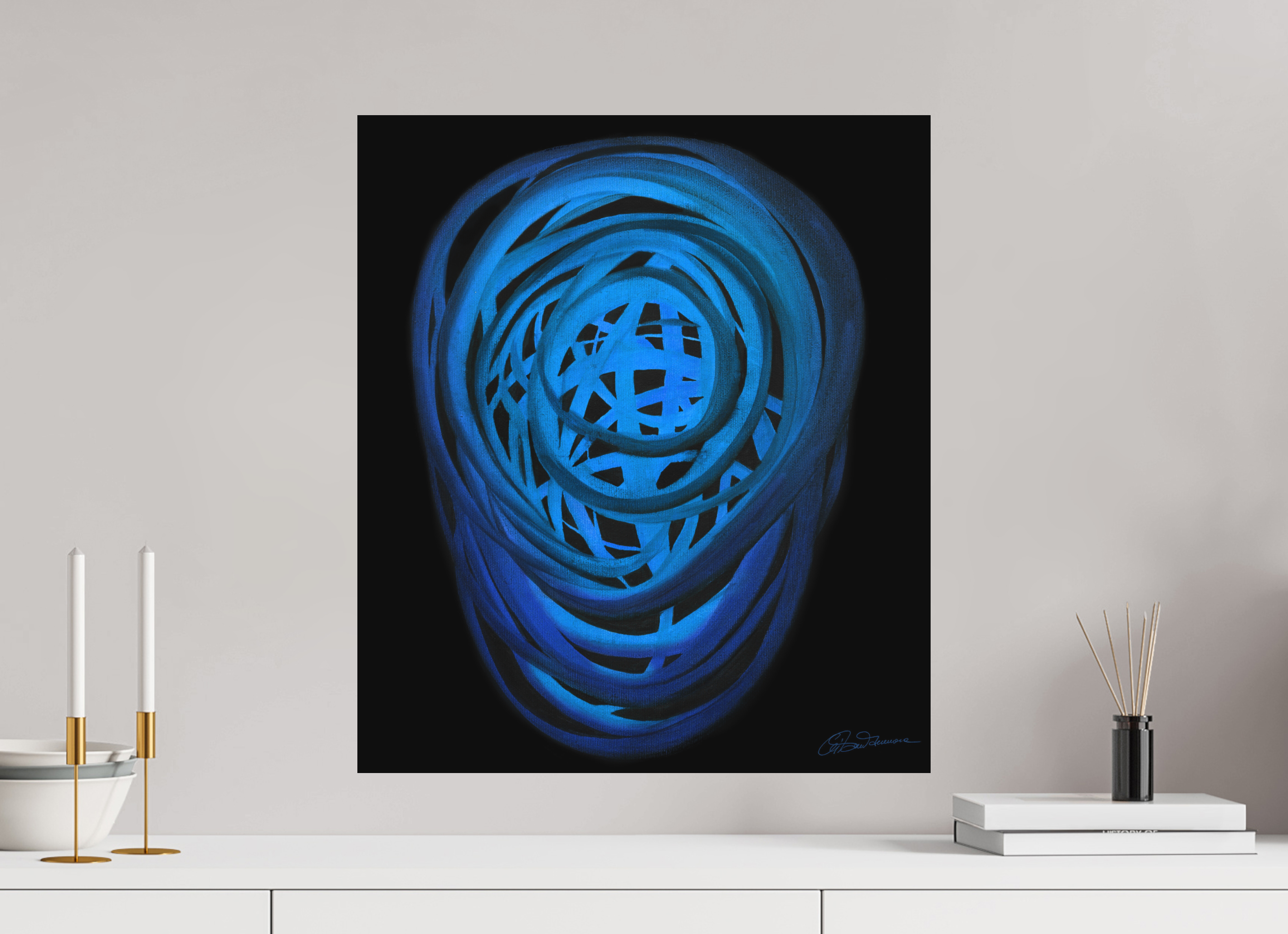 50 x 57,4 cm, Alu-Dibond mit Aufhängung Wasser | Winter