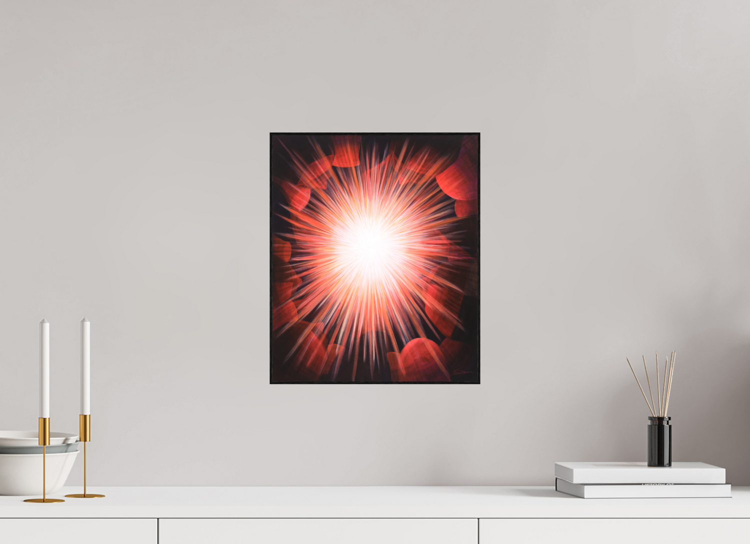 30 x 36 cm, Alu-Dibond mit Holzrahmen, schwarz Gemeinsames Leuchten