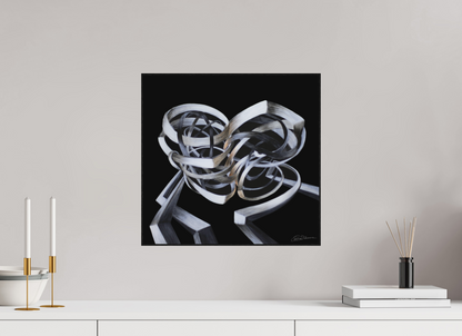 41,8 x 40 cm, Alu-Dibond mit Holzrahmen, schwarz Verschränkung - Kuss