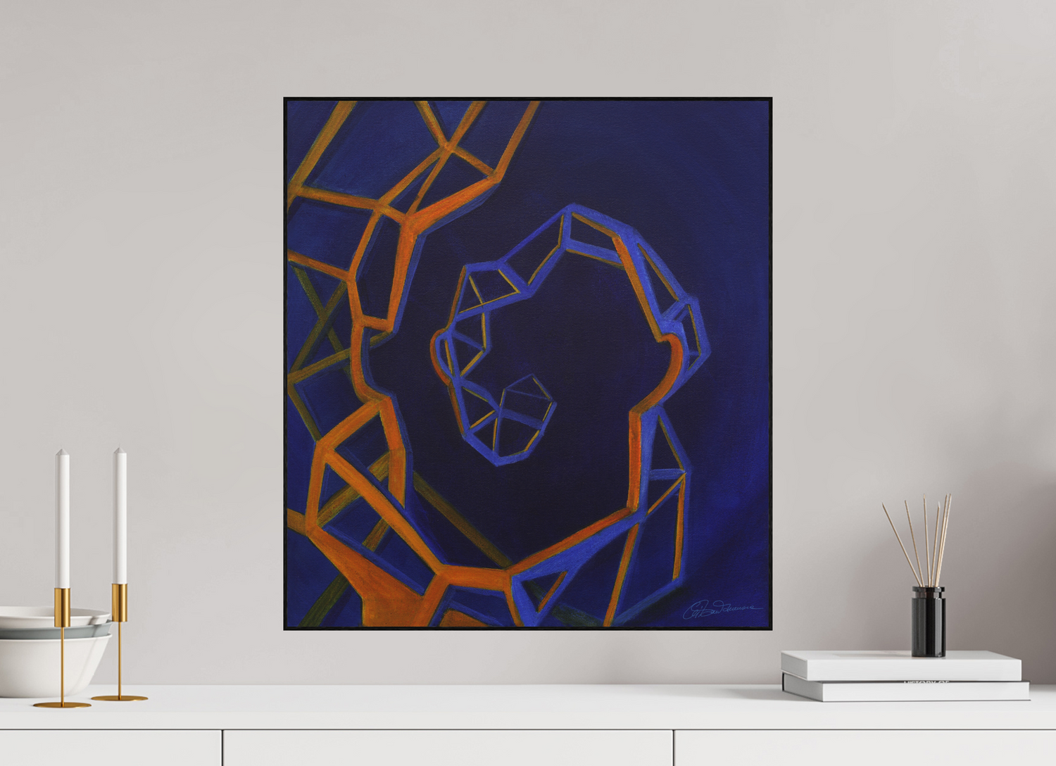 50 x 54,6 cm, Alu-Dibond mit Holzrahmen, schwarz Evolution – Spirale des Selbst