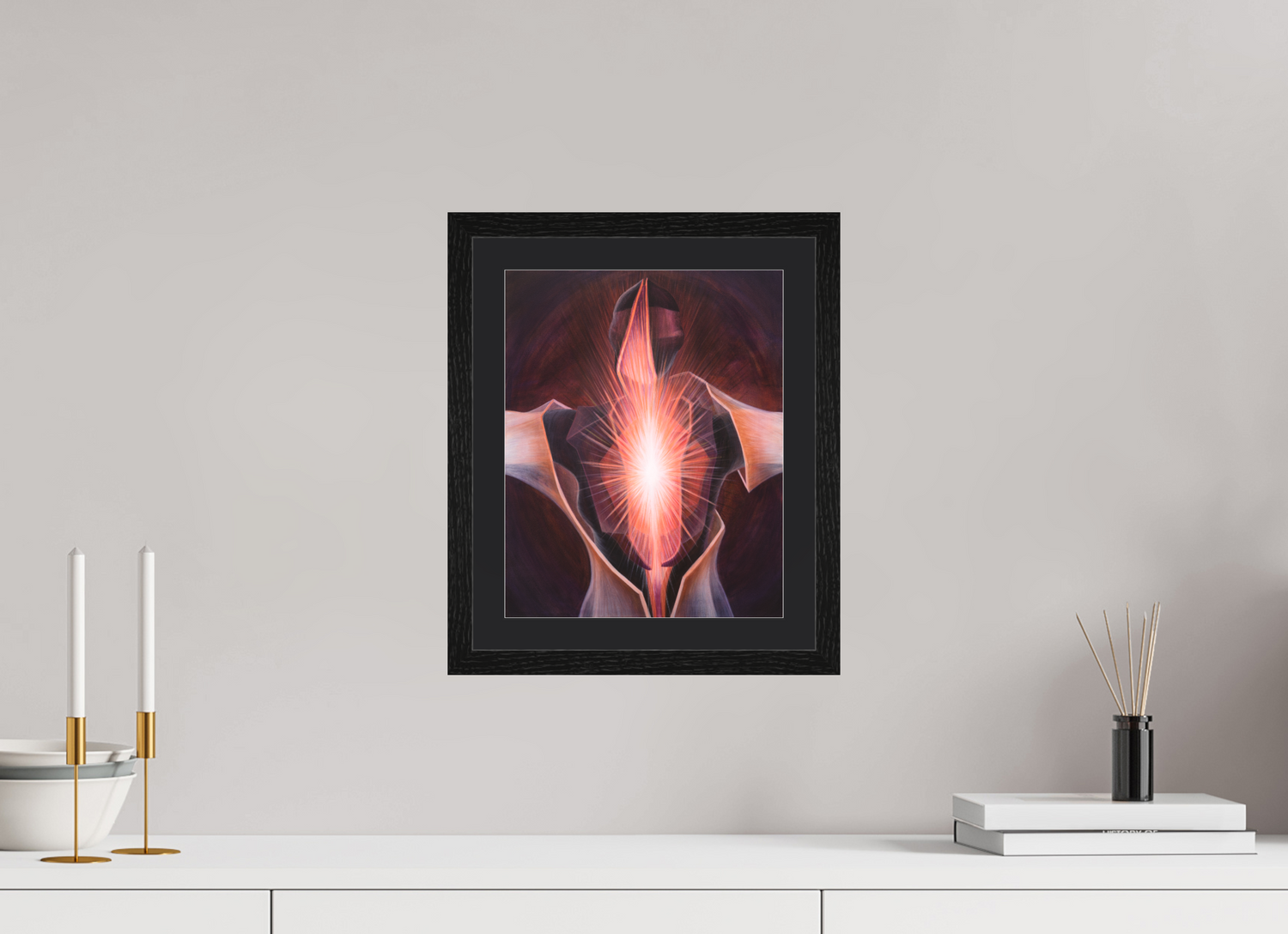 25 x 31 cm, Foto Papier schwarzes passapartout und schwarzer rahmen Selbst Offenbarung