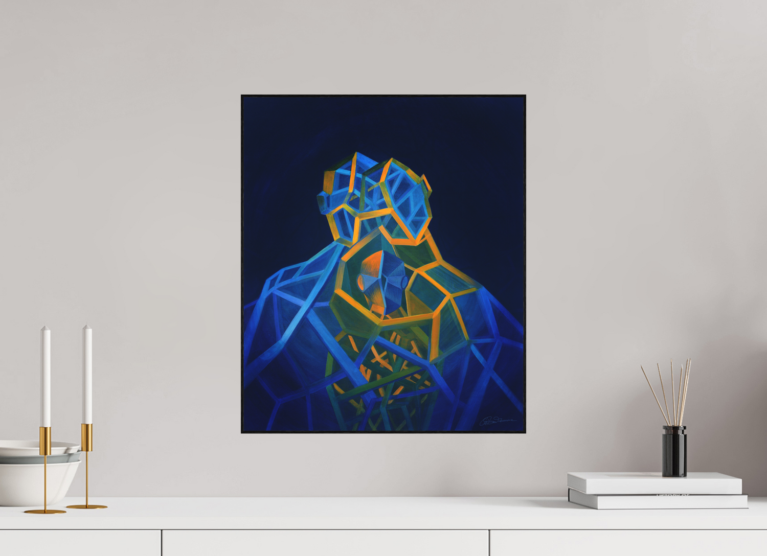 40 x 47,7 cm, Alu-Dibond mit Holzrahmen, schwarz Trinität – Eltern Kind