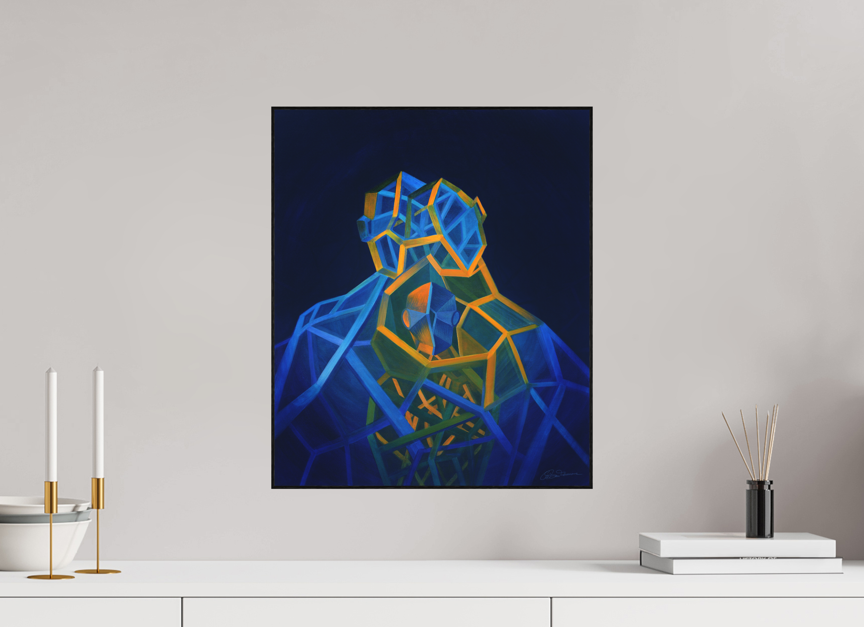 40 x 47,7 cm, Alu-Dibond mit Holzrahmen, schwarz Trinität – Eltern Kind