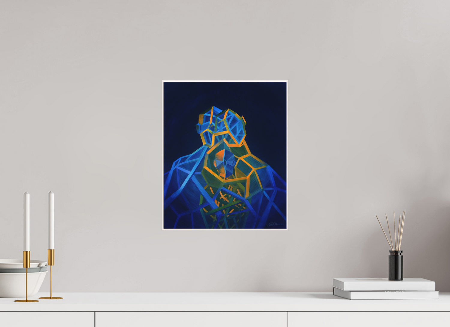 30 x 35,7 cm, Alu-Dibond mit Holzrahmen, weiß Trinität – Eltern Kind