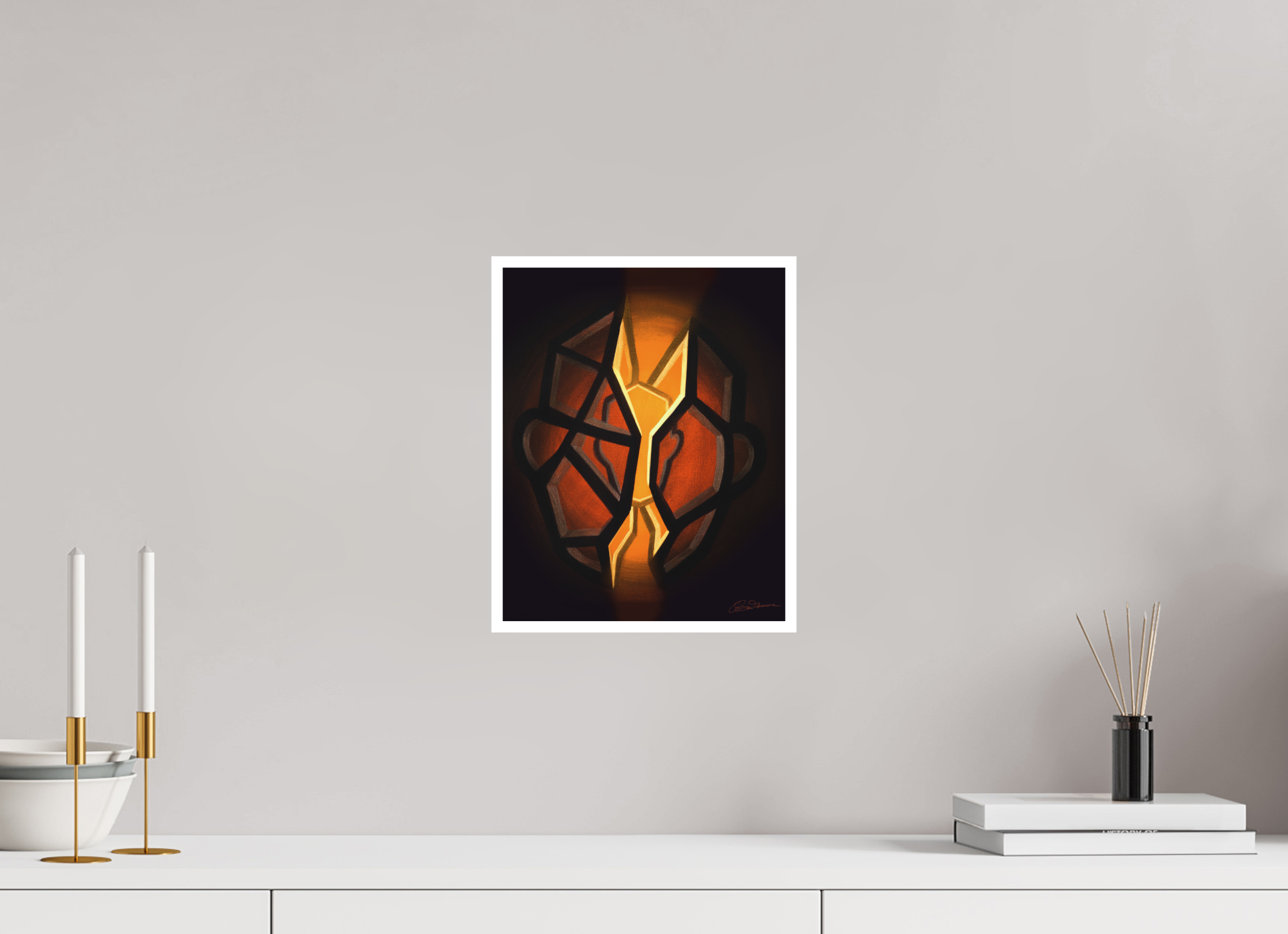 25 x 31,3 cm, Papier ohne Rahmen Selbst-Bild. Schale und Kern