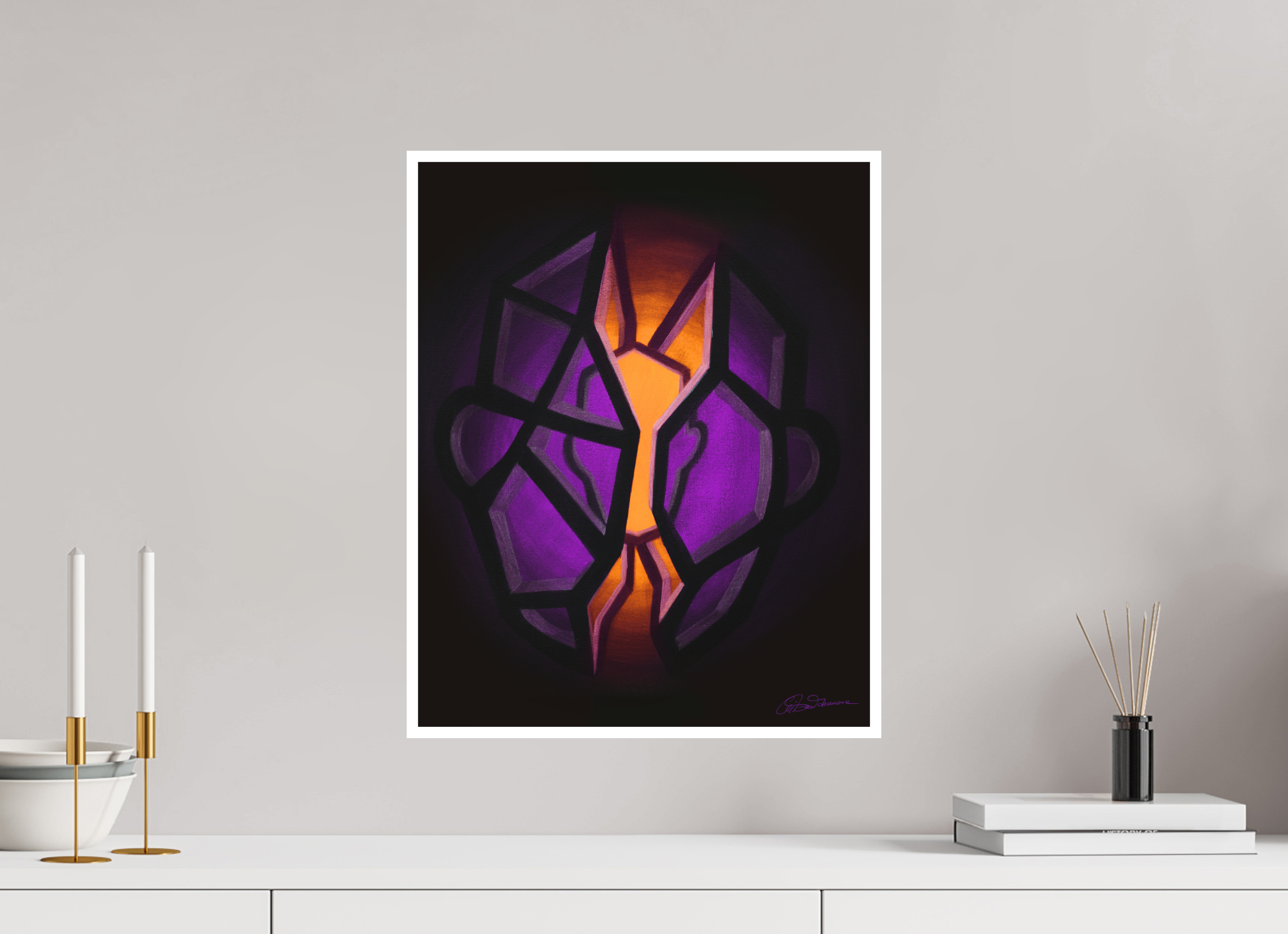 40 x 50 cm, Papier ohne Rahmen Selbst-Bild. Schale und Kern