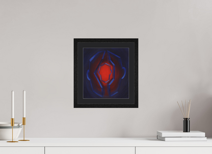 25 x 27,5 cm, Foto Papier schwarzes passapartout und schwarzer rahmen Selbst-Bild. Innerer Übergang