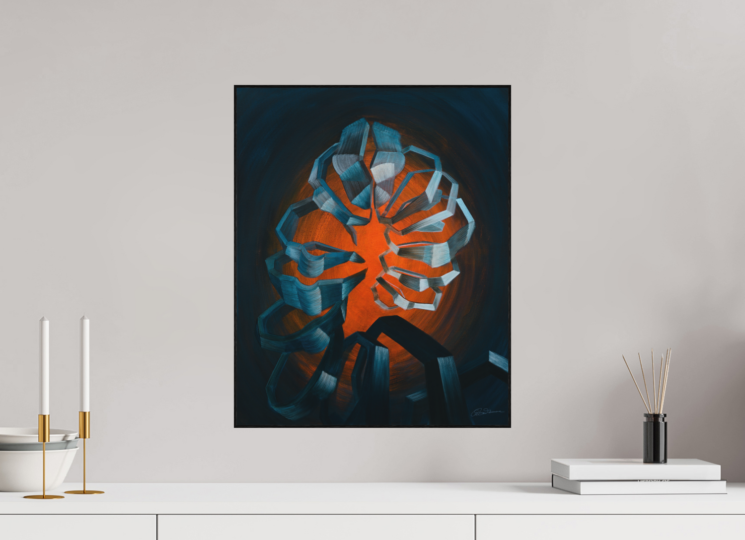 40 x 49,7 cm, Alu-Dibond mit Holzrahmen, schwarz Evolution des Selbst