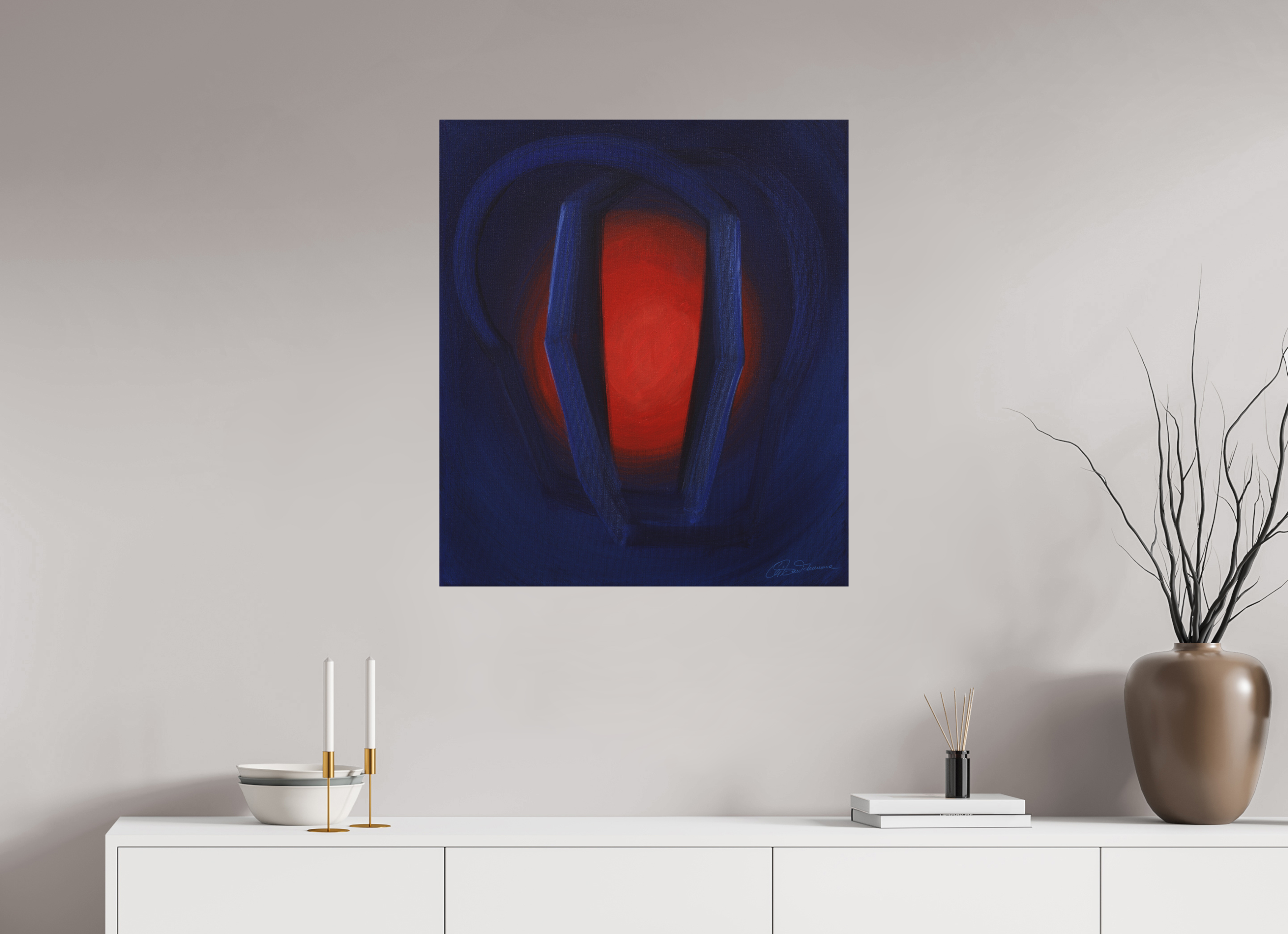 70 x 79,9 cm, Alu-Dibond-Druck mit Aufhängung Selbst-Begegnung