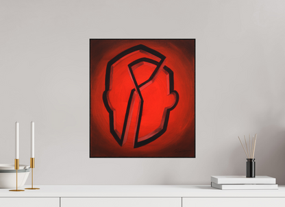 40 x 45 cm, Alu-Dibond mit Holzrahmen, schwarz Selbst-Bild. Zwei Seiten ein Selbst