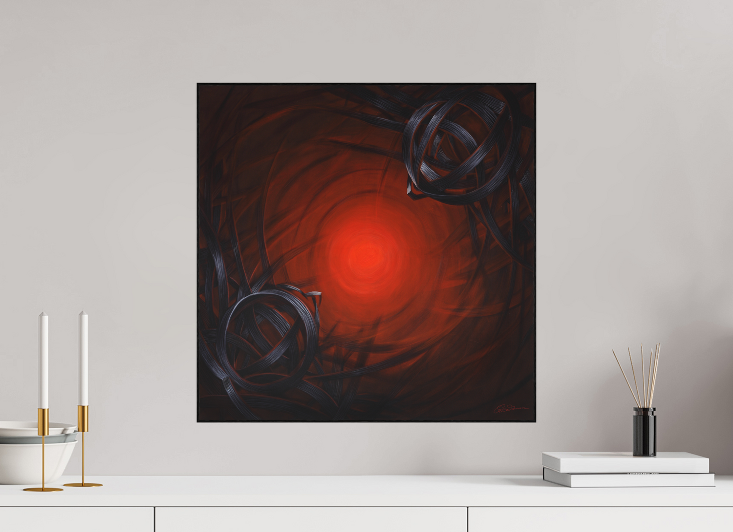 50 x 50 cm, Kunstdruck auf Alu-Dibond mit Holzrahmen, schwarz Lichtbildner