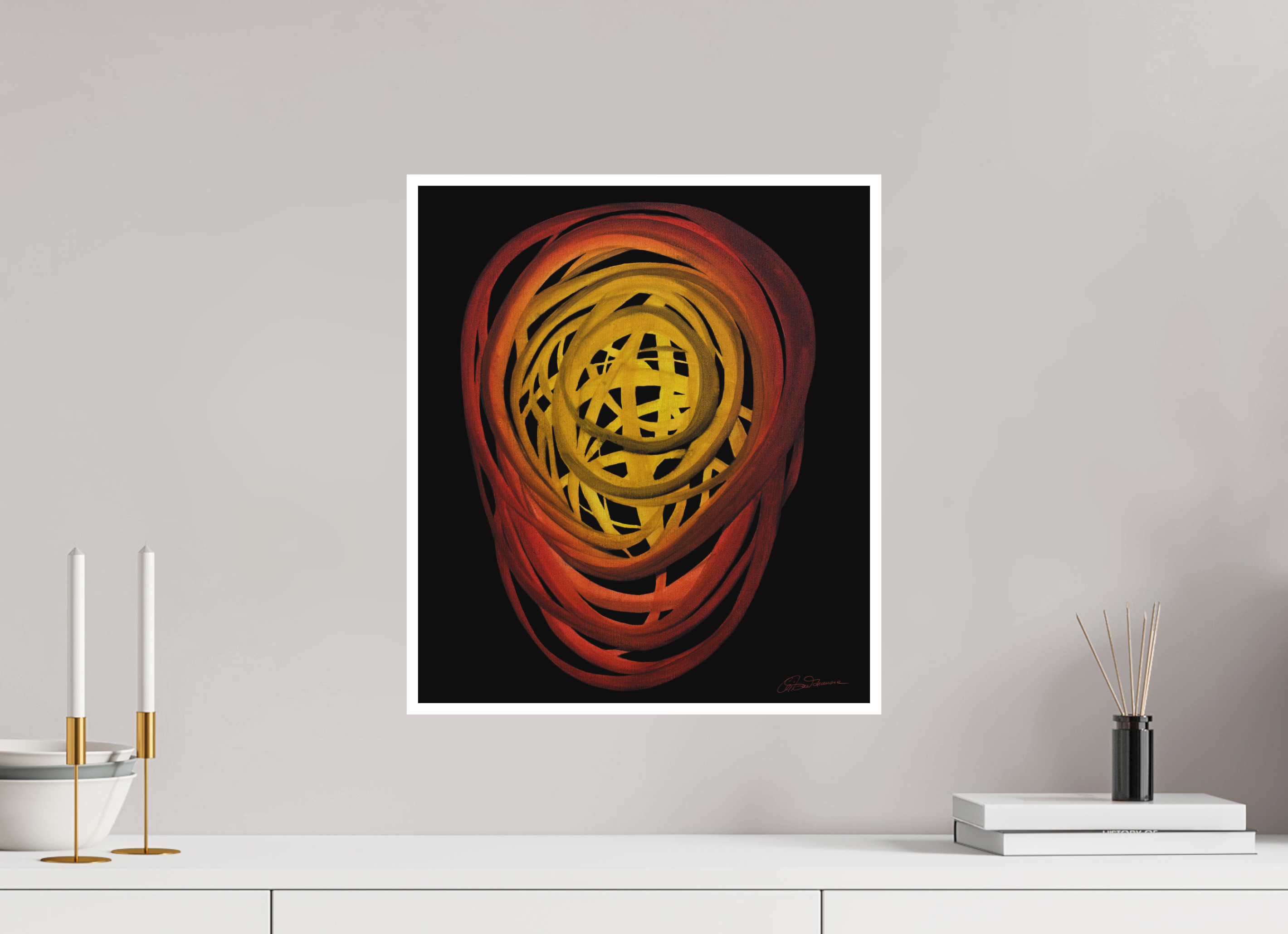 40 x 45,8 cm, Papier ohne Rahmen Feuer | Sommer