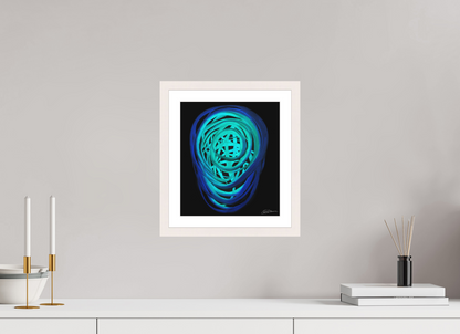 25 x 28,6 cm, Papier mit Holzrahmen, weiß Wasser | Frühling