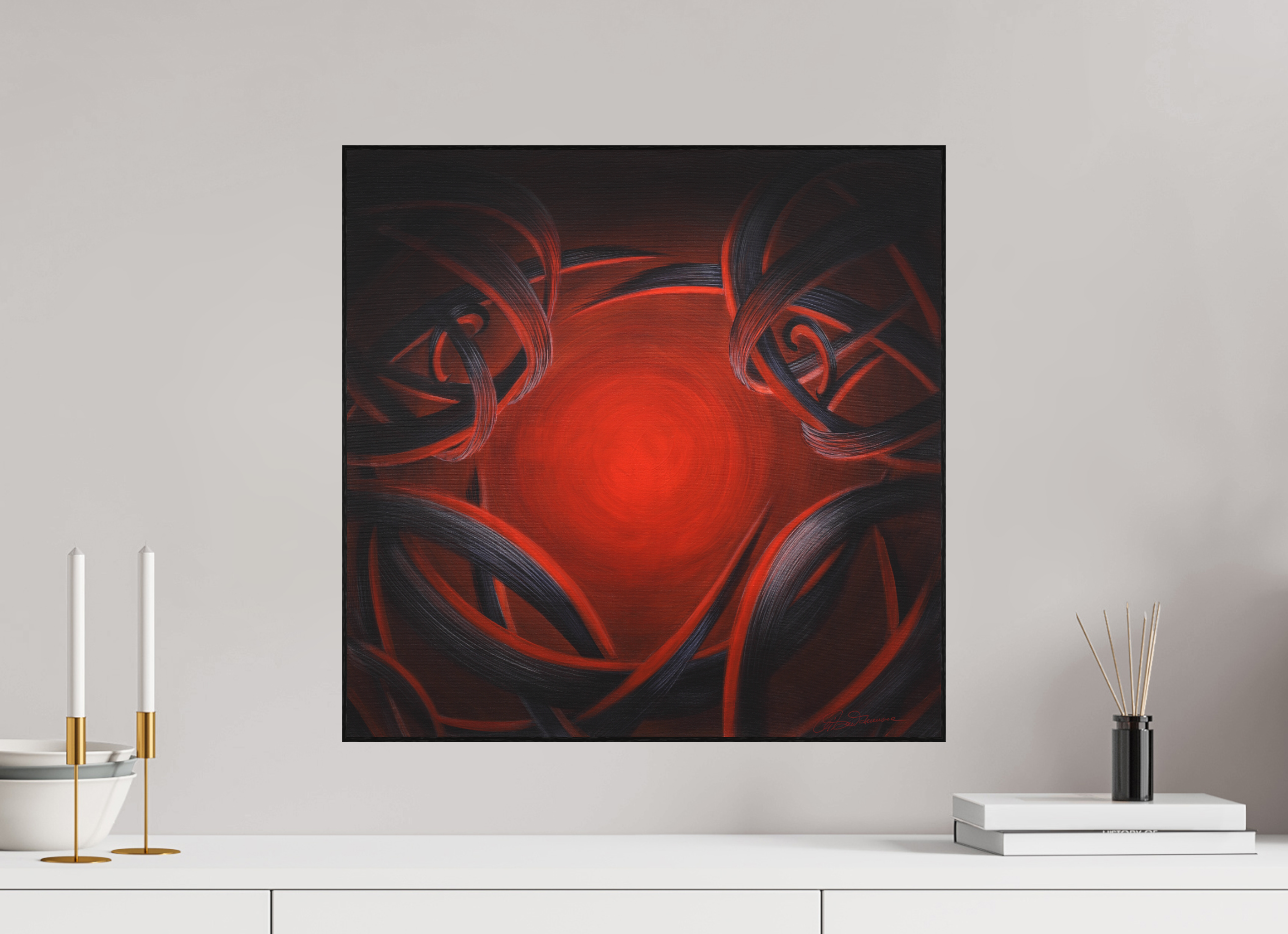 50,6 x 50 cm, Alu-Dibond mit Holzrahmen, schwarz Lichtbildner