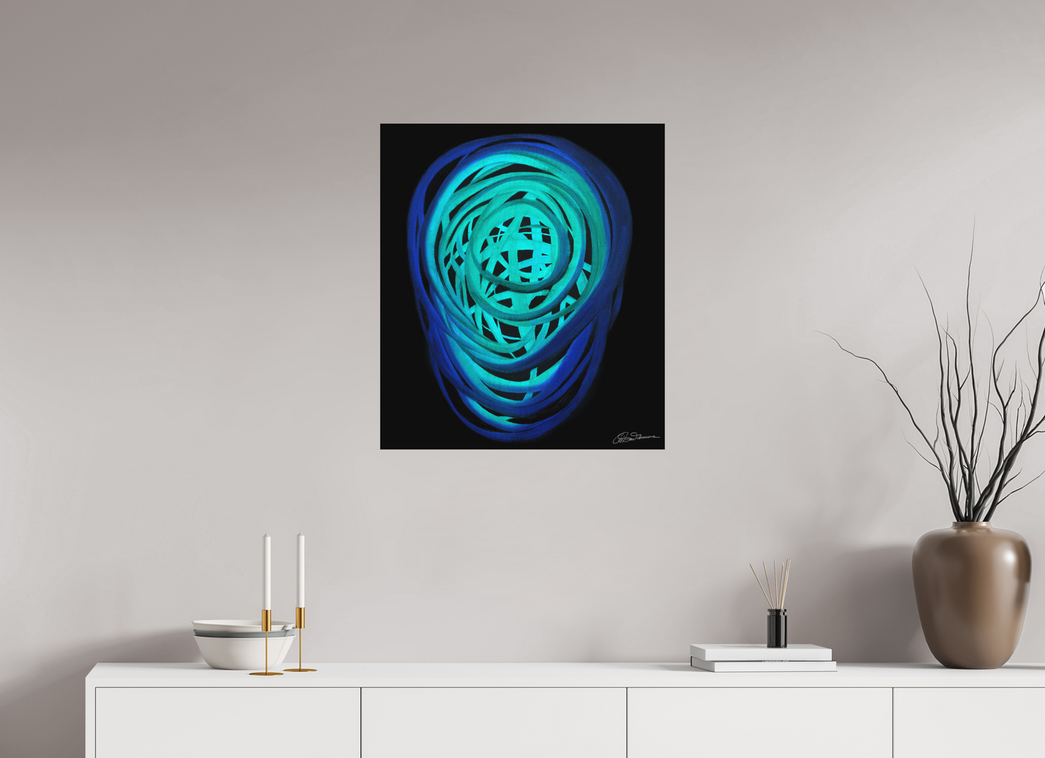 60 x 68,7 cm, Alu-Dibond mit Aufhängung Wasser | Frühling