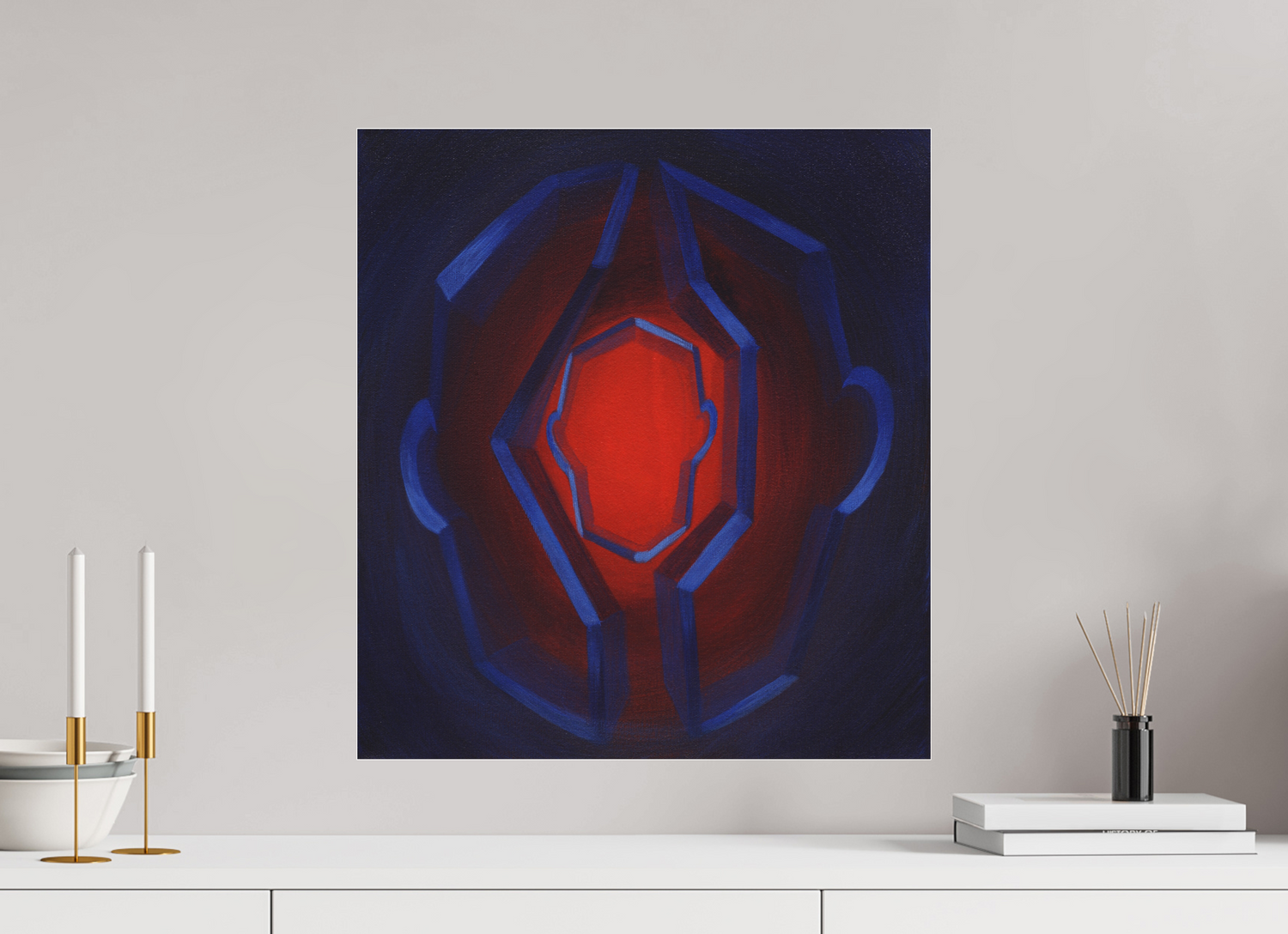 50 x 55 cm, Fine Art Pigmentdruck hinter Acrylglas Selbst-Bild. Innerer Übergang