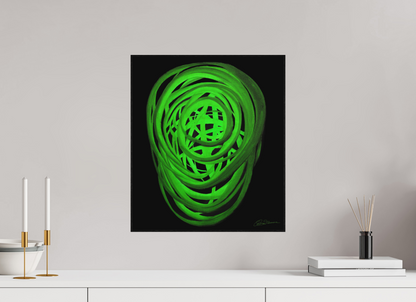 40 x 45,8 cm, Alu-Dibond mit Holzrahmen, schwarz Erde – Innerer Sproß | Frühling