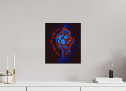 30 x 34,7 cm, Alu-Dibond mit Holzrahmen, schwarz Innere Tektonik – Feuer &amp; Luft