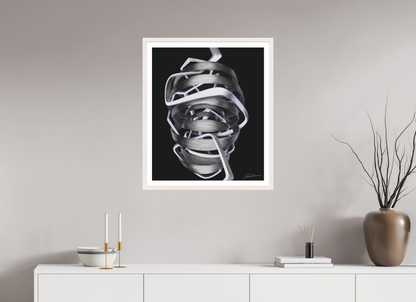 60 x 71,1 cm, Papier mit Holzrahmen, weiß Architektur des Bewusstseins - Innerer Pfad