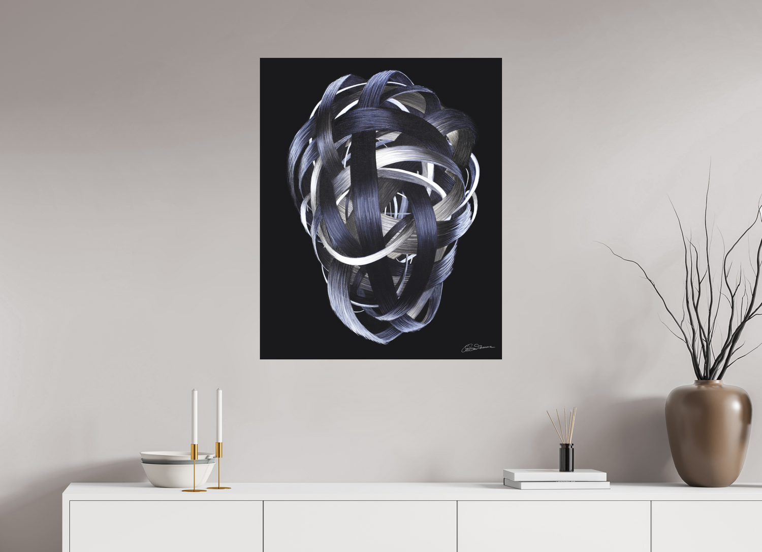 70 x 87,3 cm, Kunstdruck auf Alu-Dibond mit Aufhängung Verknotung