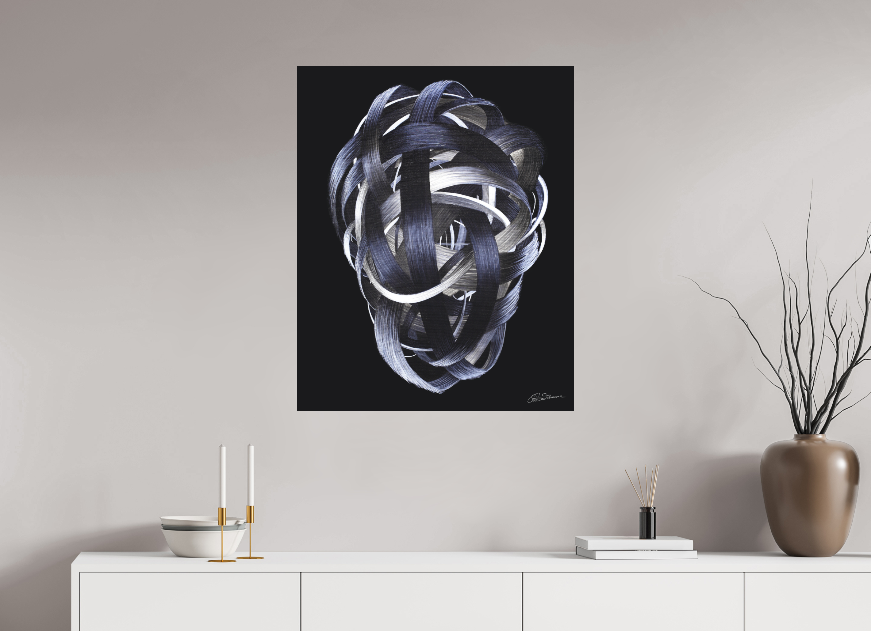 70 x 87,3 cm, Kunstdruck auf Alu-Dibond mit Aufhängung Verknotung