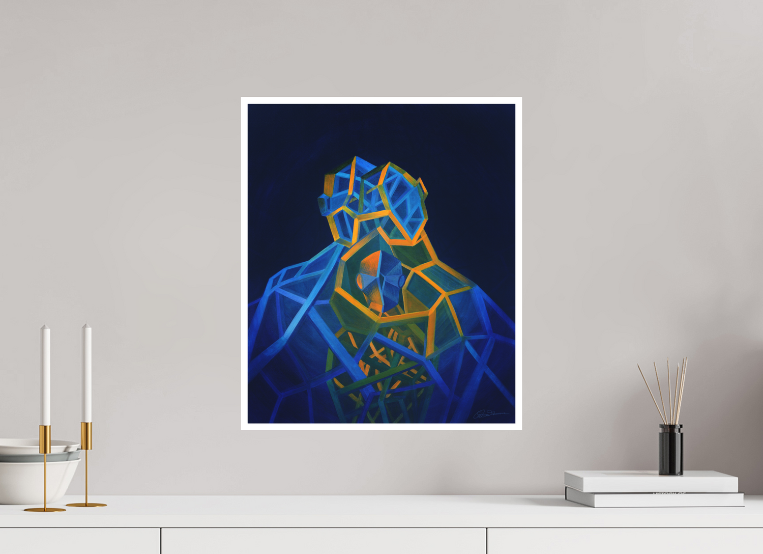 40 x 47,7 cm, Papier ohne Rahmen Trinität – Eltern Kind