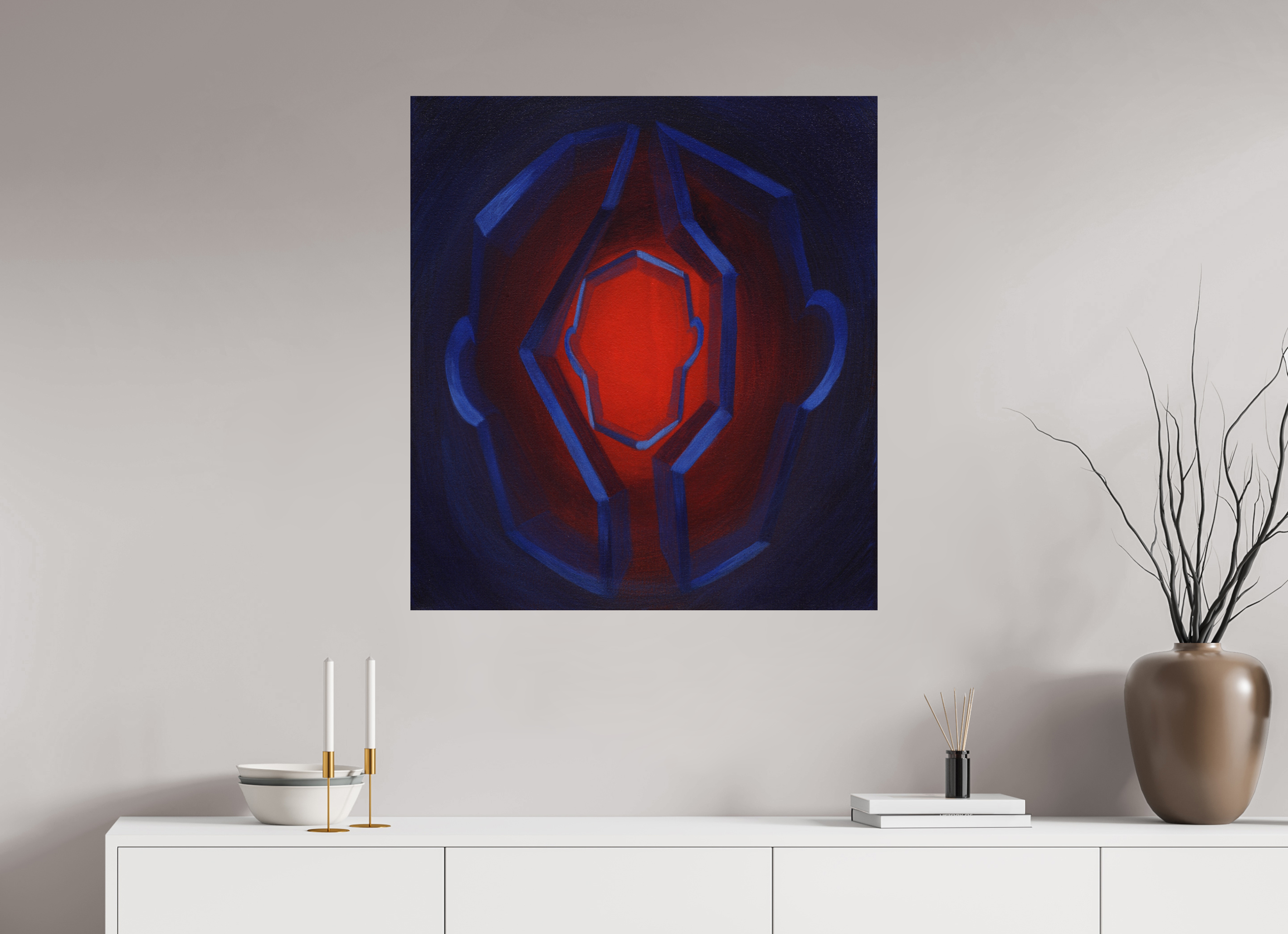 80 x 88,1 cm, Fine Art Print auf Metal Selbst-Bild. Innerer Übergang