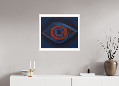 67,7 x 60 cm, Papier mit Holzrahmen, weiß Auge der Erkenntnis