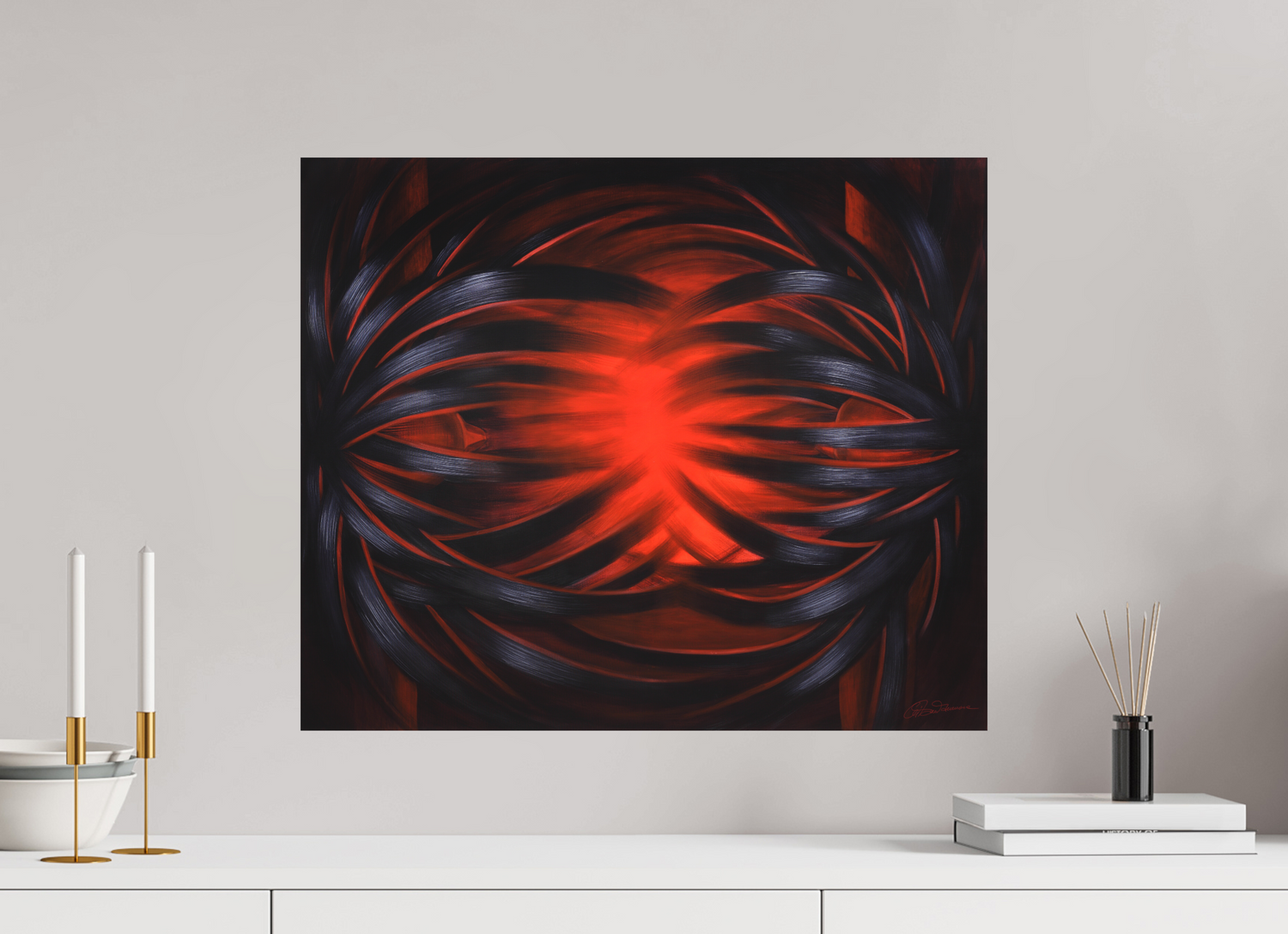 59,9 x 50 cm, Alu-Dibond mit Aufhängung Megnetische Genesis