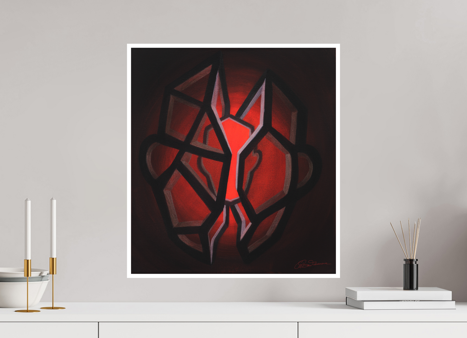 50 x 55,3 cm, Papier ohne Rahmen Selbst-Bild. Schale und Kern