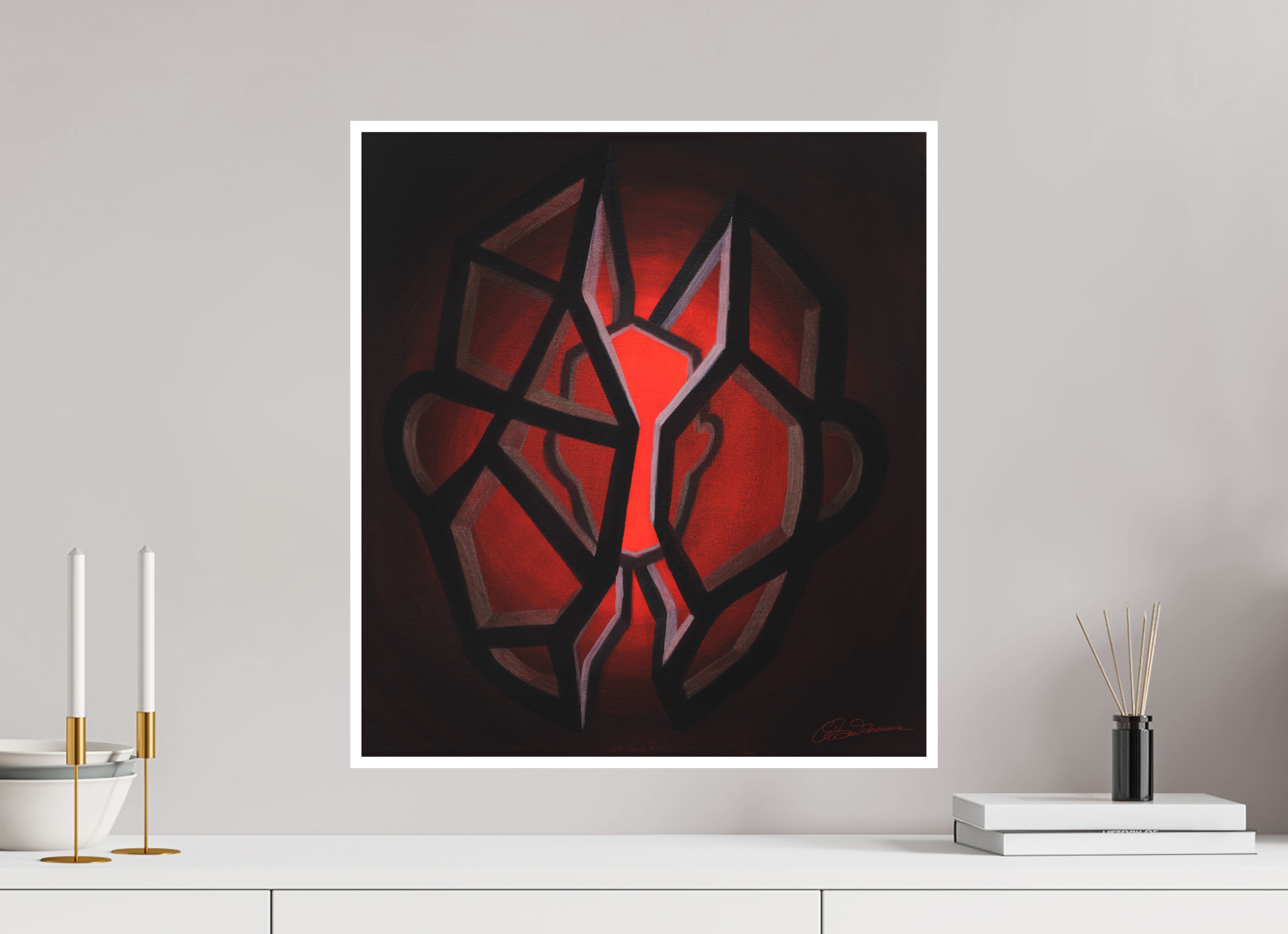 50 x 55,3 cm, Papier ohne Rahmen Selbst-Bild. Schale und Kern