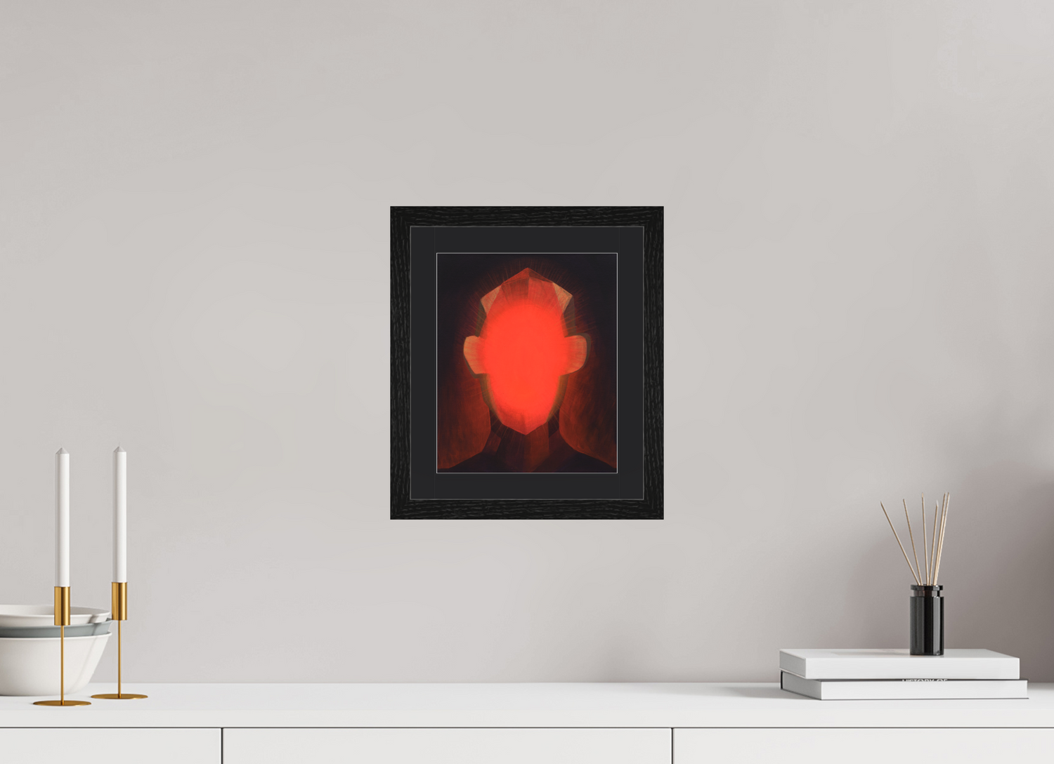20 x 24,2 cm, Foto Papier schwarzes passapartout und schwarzer rahmen Portal zum Selbst