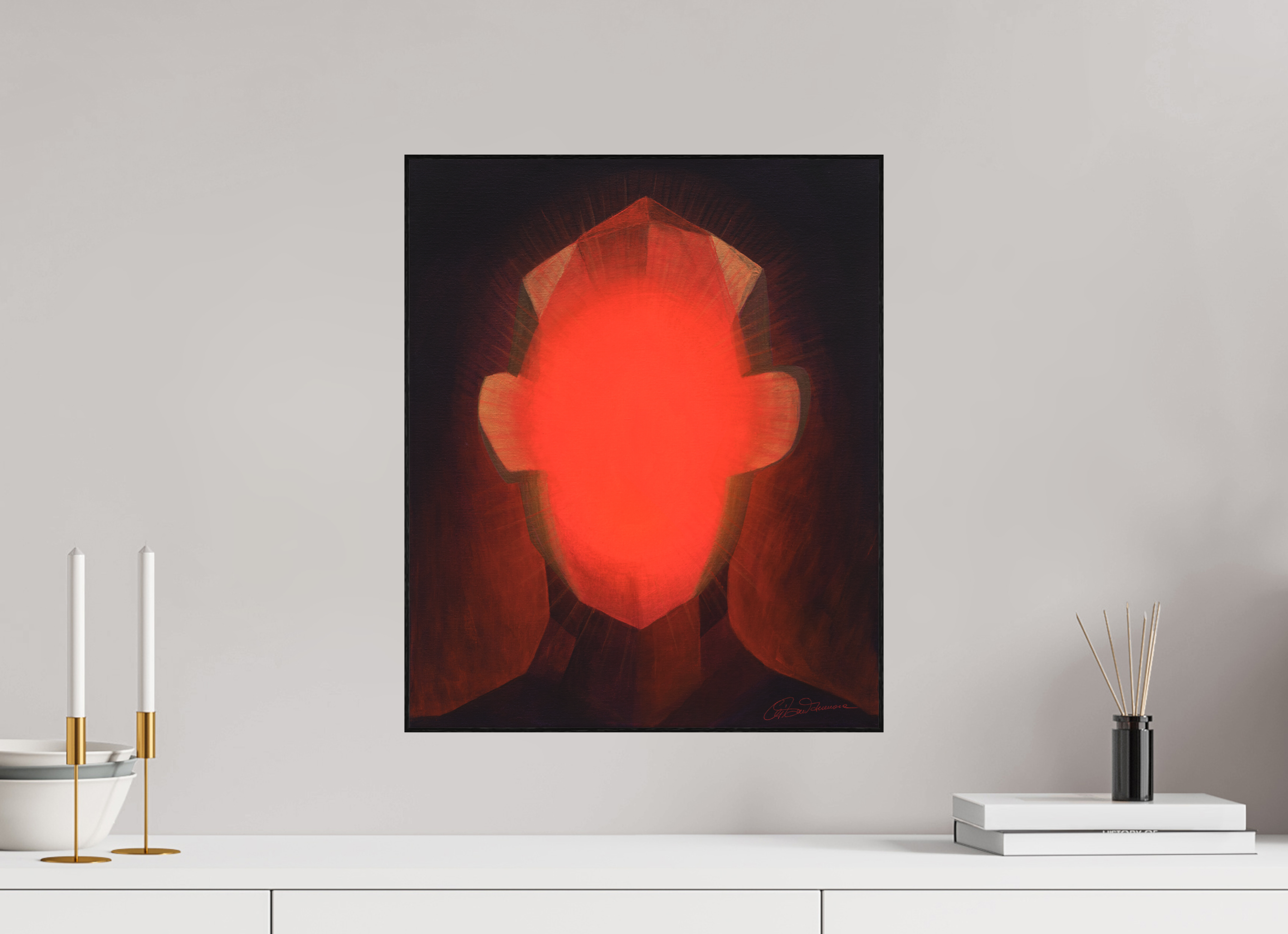 40 x 48,4 cm, Alu-Dibond mit Holzrahmen, schwarz Innere Sonne