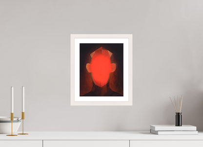 25 x 30,2 cm, Papier mit Holzrahmen, weiß Innere Sonne