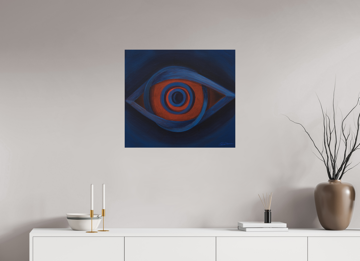 67,7 x 60 cm, Alu-Dibond mit Aufhängung Auge der Erkenntnis