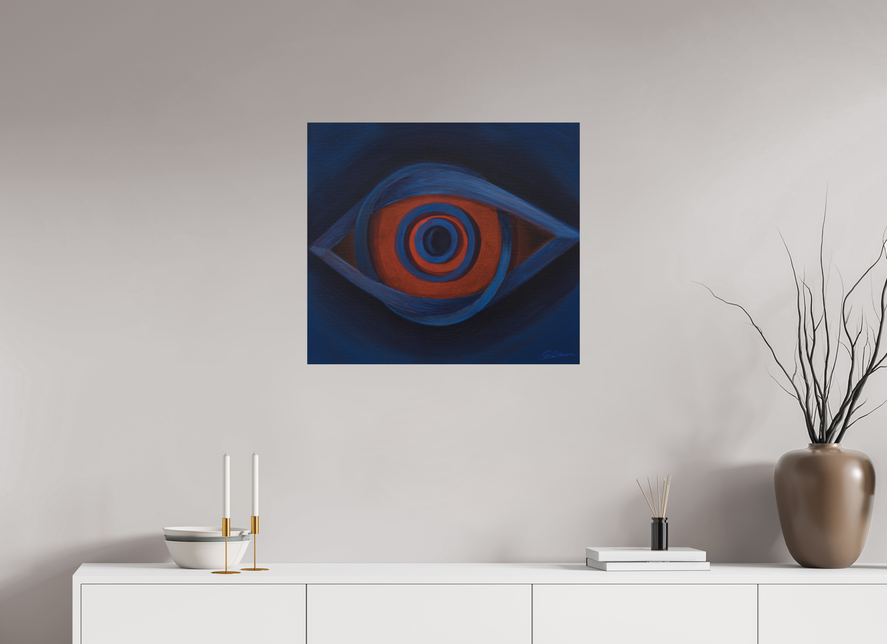 67,7 x 60 cm, Alu-Dibond mit Aufhängung Auge der Erkenntnis