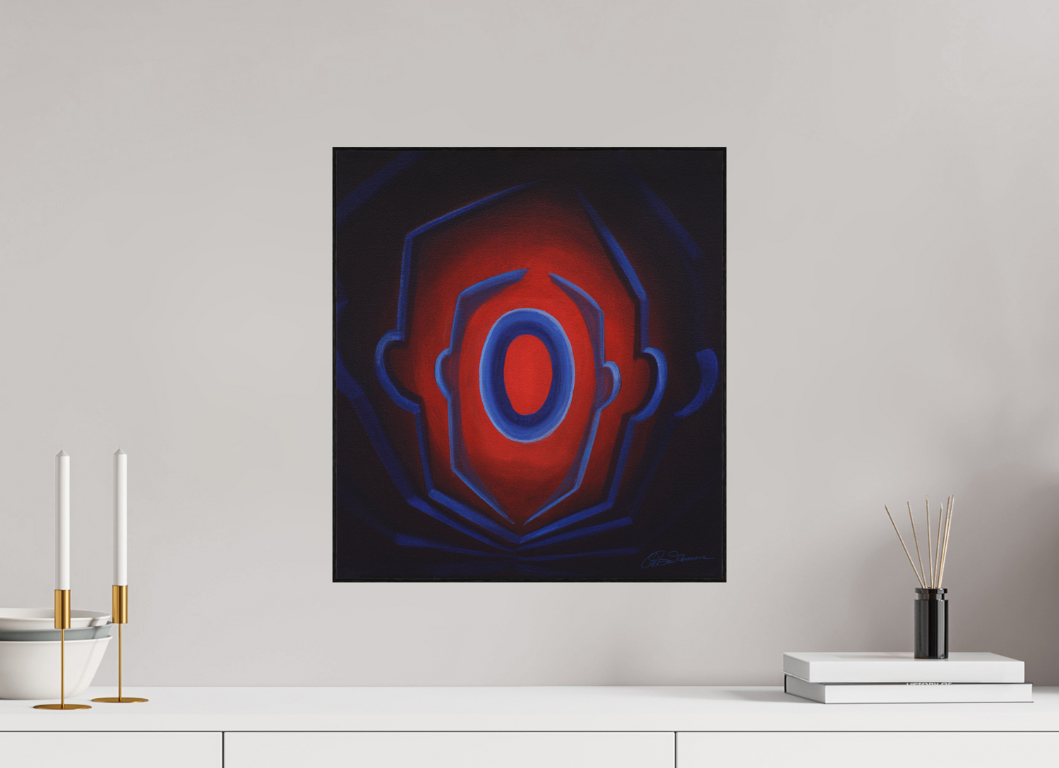 40 x 44,3 cm, Alu-Dibond mit Holzrahmen, schwarz Selbst-Ursprung