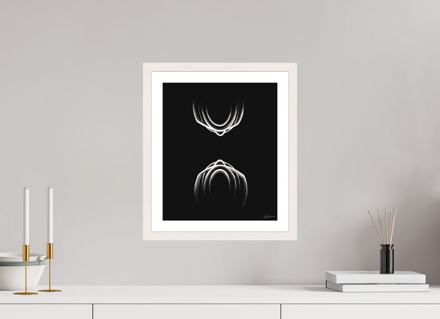 30 x 35,9 cm, Kunstdruck auf Papier mit Holzrahmen, weiß Selbstbegegnung