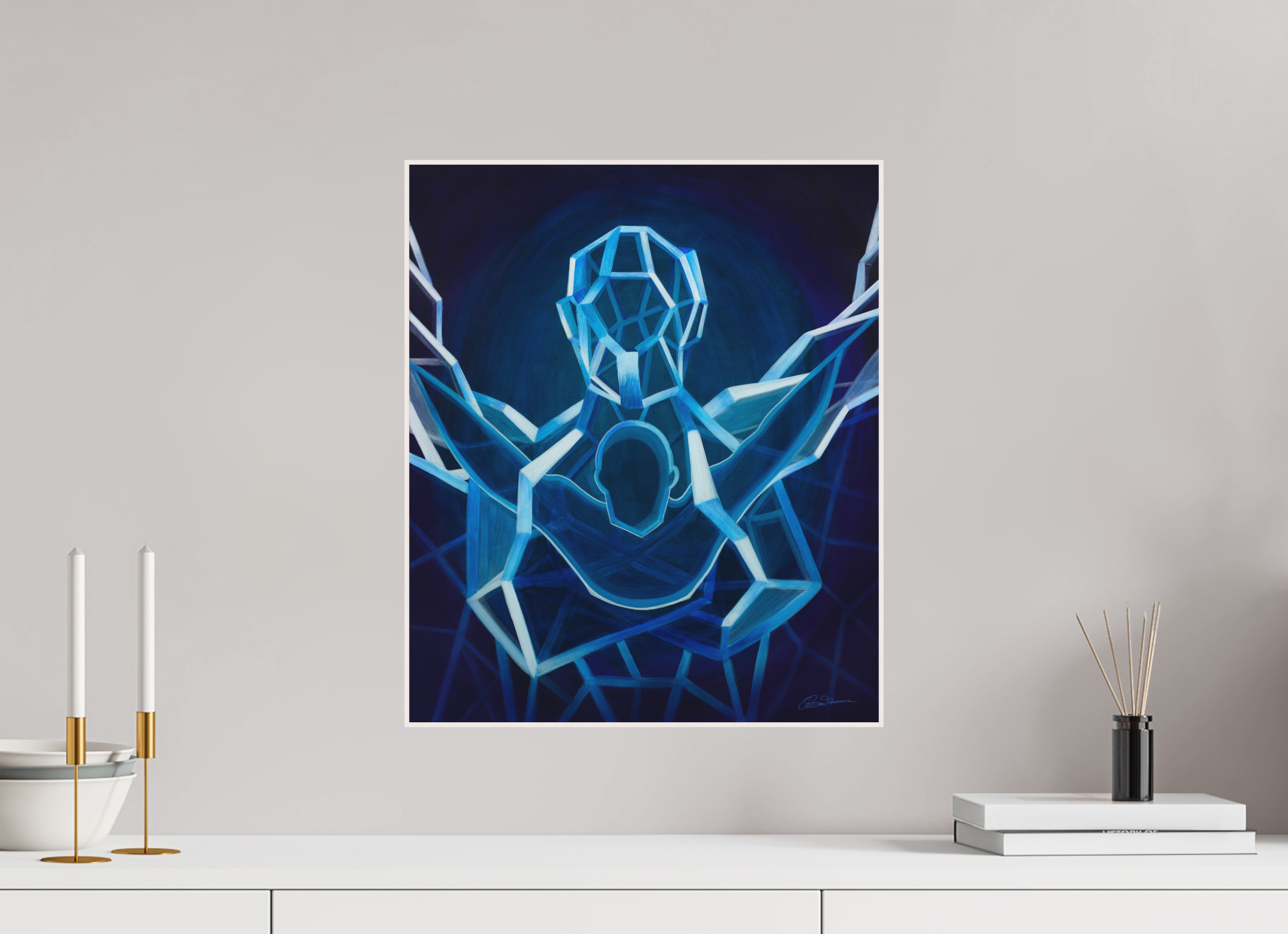 40 x 47,5 cm, Alu-Dibond mit Holzrahmen, weiß Elan