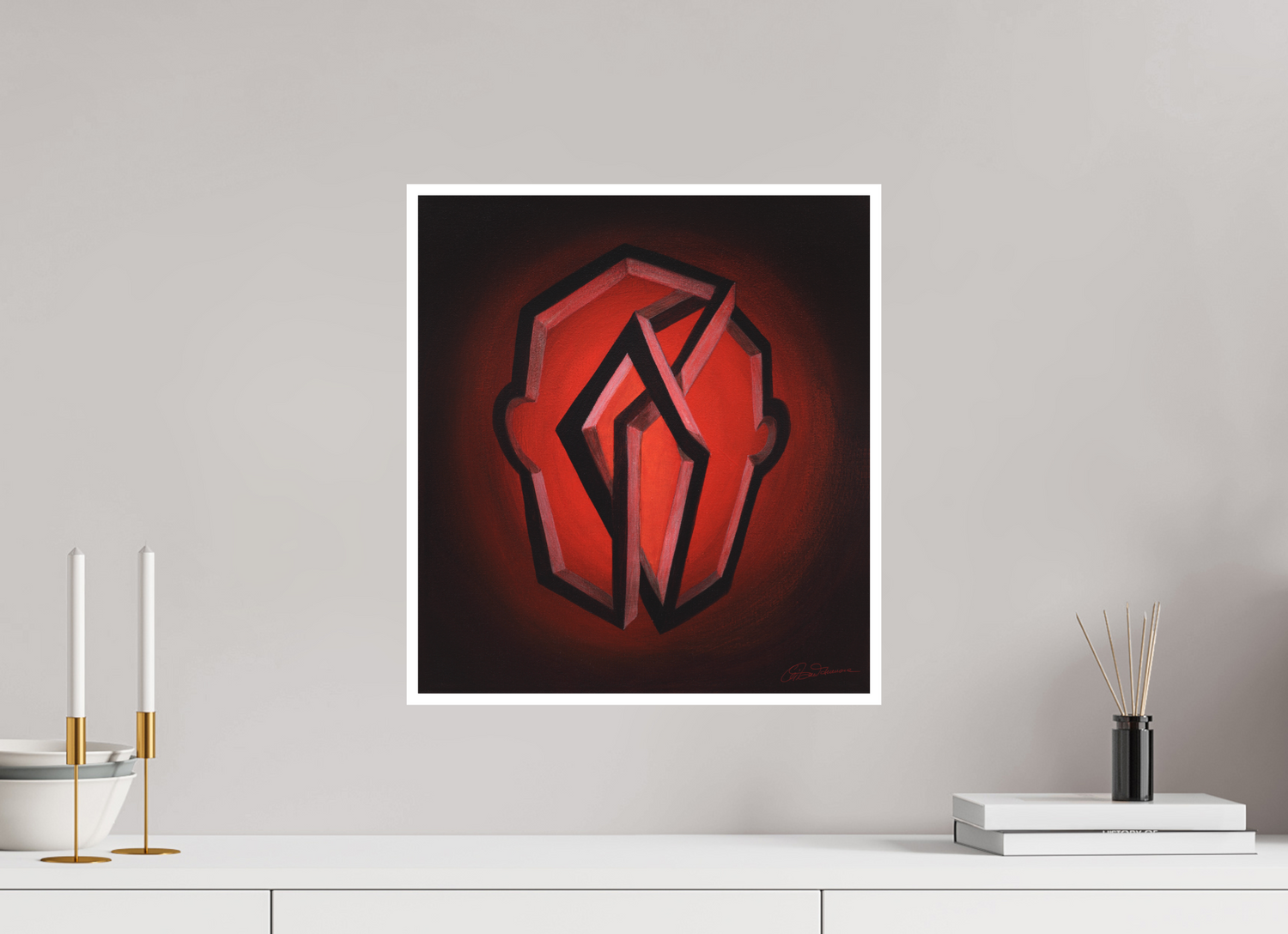 40 x 44,1 cm, Papier ohne Rahmen Selbst-Bild. Innere Architetkur