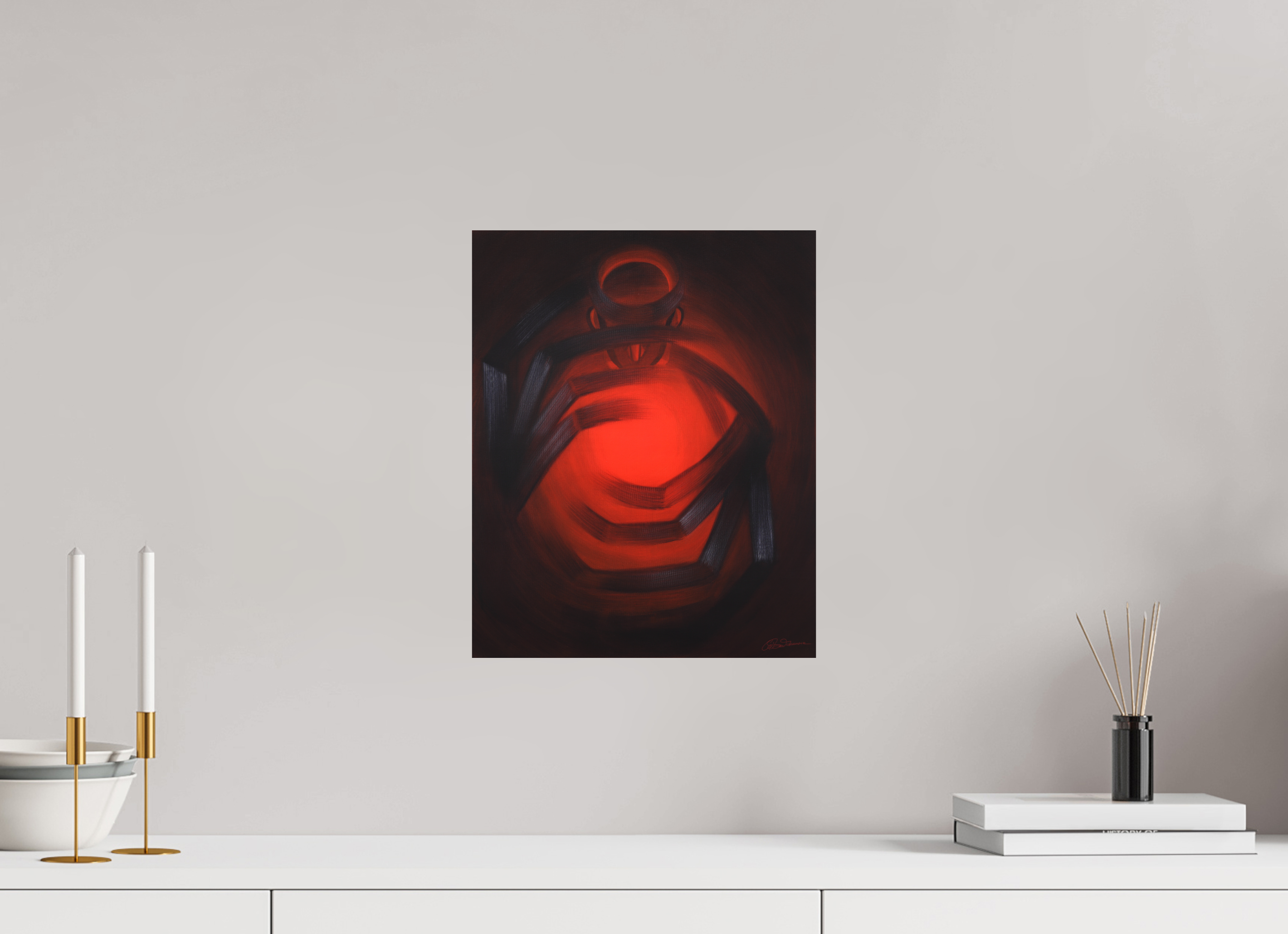 30 x 37,3 cm, Alu-Dibond mit Aufhängung Der Feuerweber