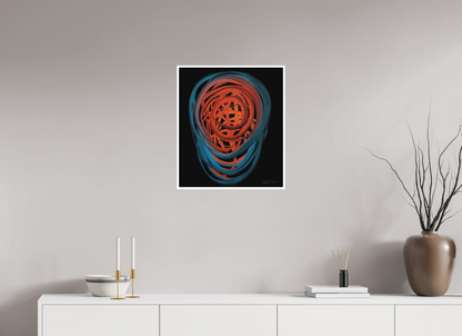 50 x 57,3 cm, Papier ohne Rahmen Feuer &amp; Wasser | Spätsommer