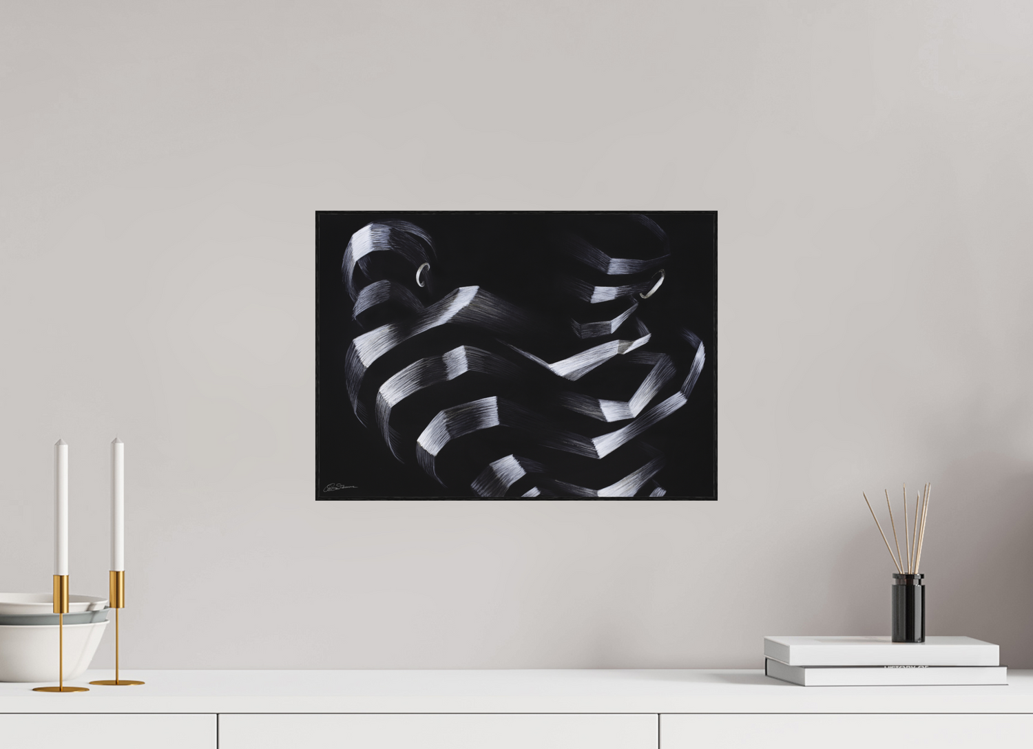 41,9 x 30 cm, Alu-Dibond mit Holzrahmen, schwarz Duell &amp; Duett